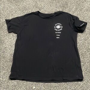 Black Short Sleeve Tee with White Graphic